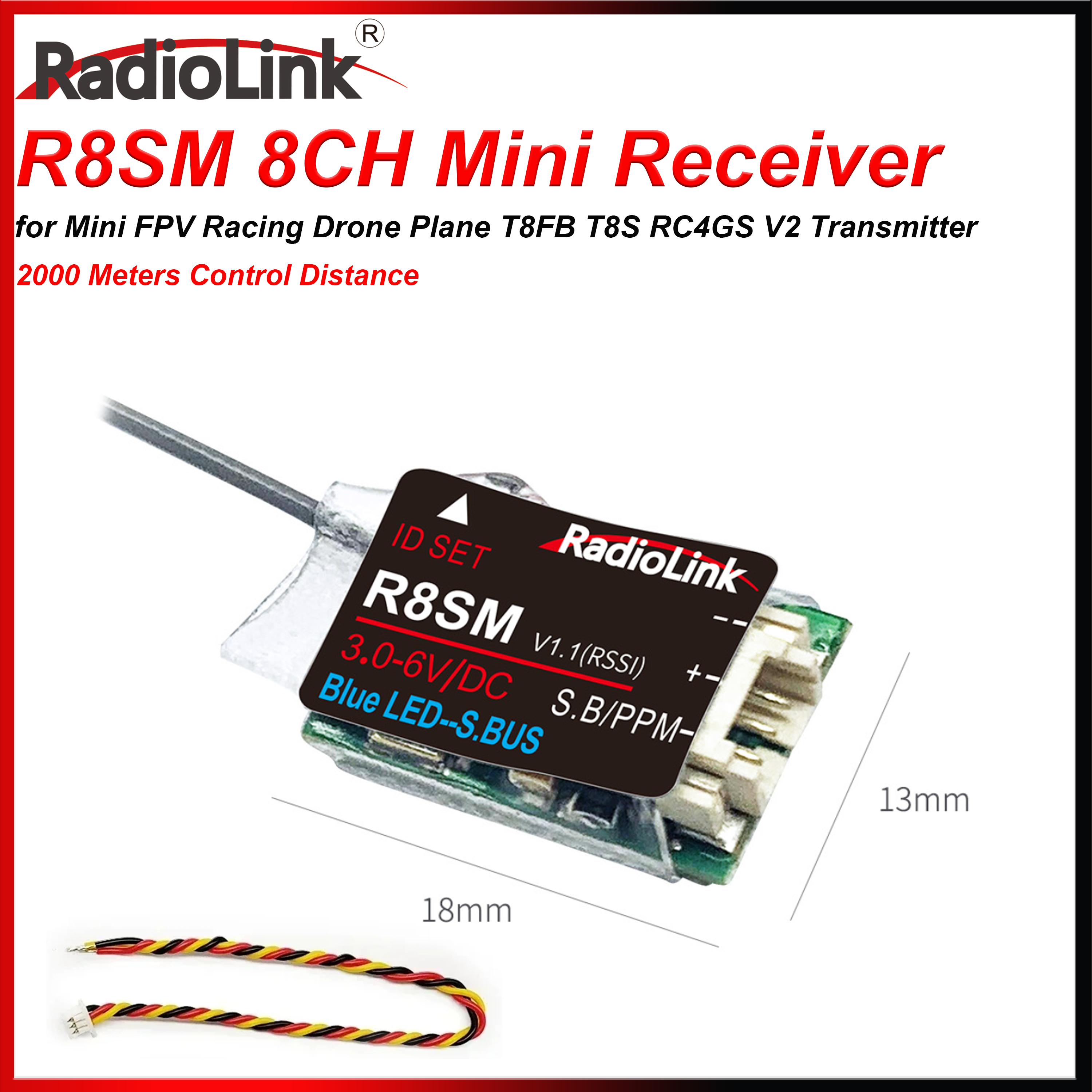 Receiver Sbus 8Ch - Radiolink R8SM 8 Channels 2.4G Mini