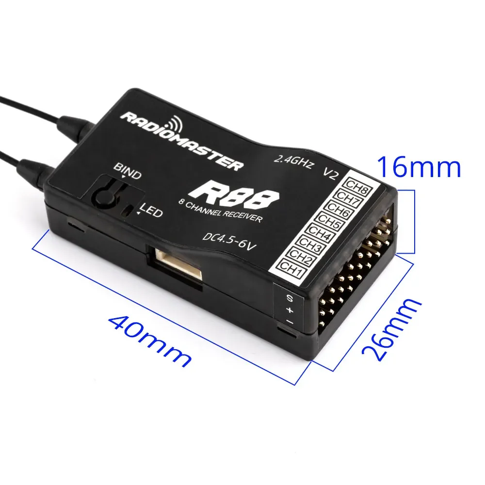 RadioMaster R88 V2.0 8ch SFHSS - đánh giá và giá Receiver Sbus 8Ch