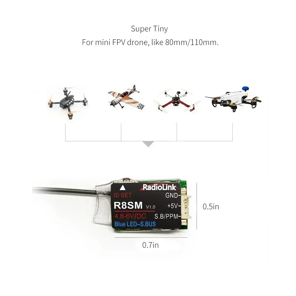 Radiolink R8SM 8-Channel 2.4G  - đánh giá và giá Receiver Sbus 8Ch