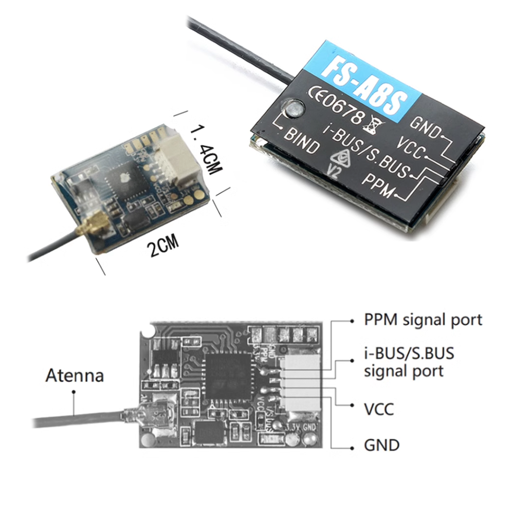 2.4G 8CH A8S Receiver Flysky F - đánh giá và giá Receiver Sbus 8Ch